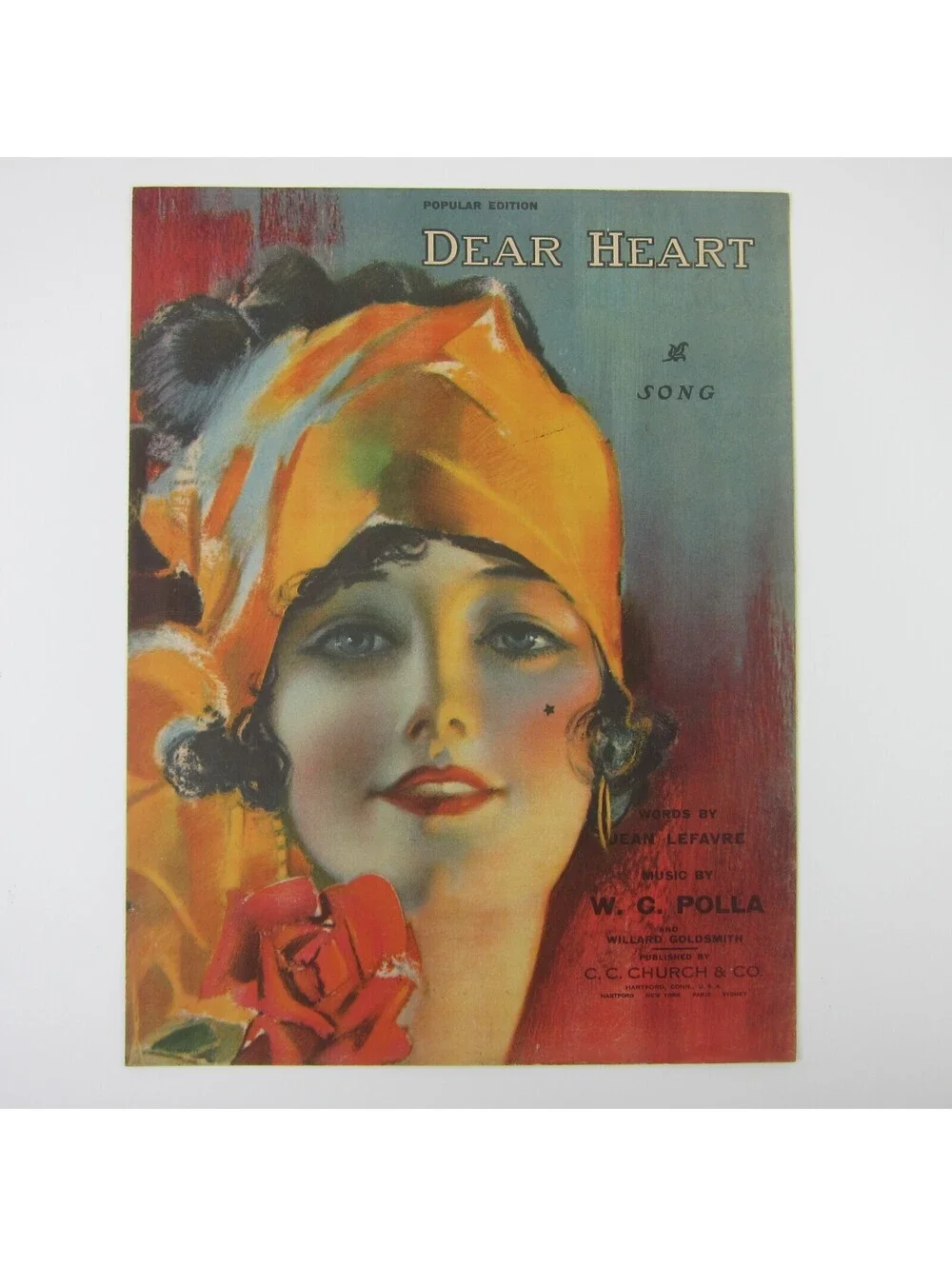 Dear Heart Sheet Music Jean LeFavre WC Polla Willard Goldsmith Antique 1919